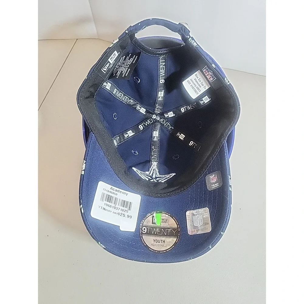 Dallas Cowboys New Era Girls Youth Floral 9TWENTY NFL Adjustable Hat Navy NEW